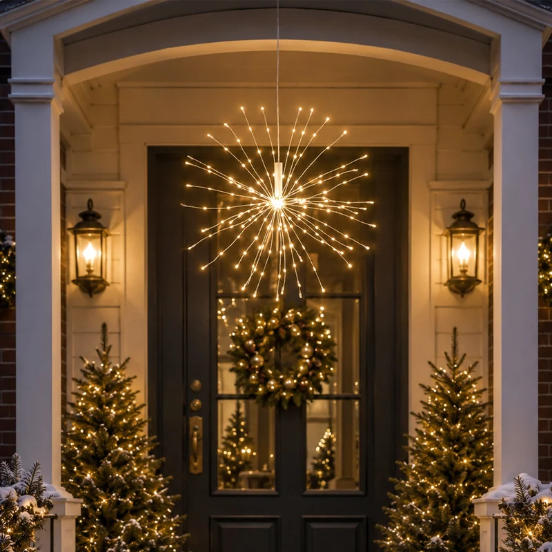 Lexi Lighting Dual Power Firework Hanging Light - 200 LED