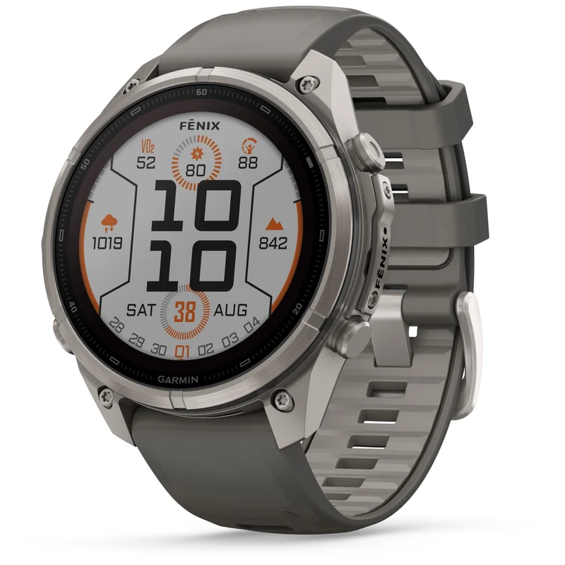 Garmin fenix 9 Pro 47mm Solar Titanium Pebble Grey Silicone Band