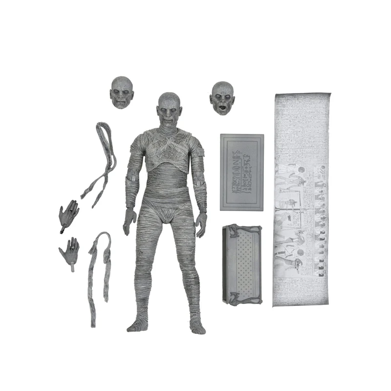 Neca Mummy Ultimate Universal Monsters 7'' Figure Playset Toy (Black and White)