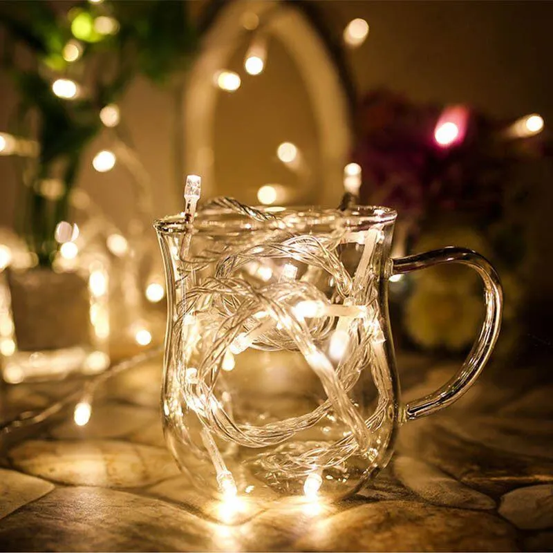 Lexi Lighting Battery Operated 50 LED String Light Clear Cable - Warm White