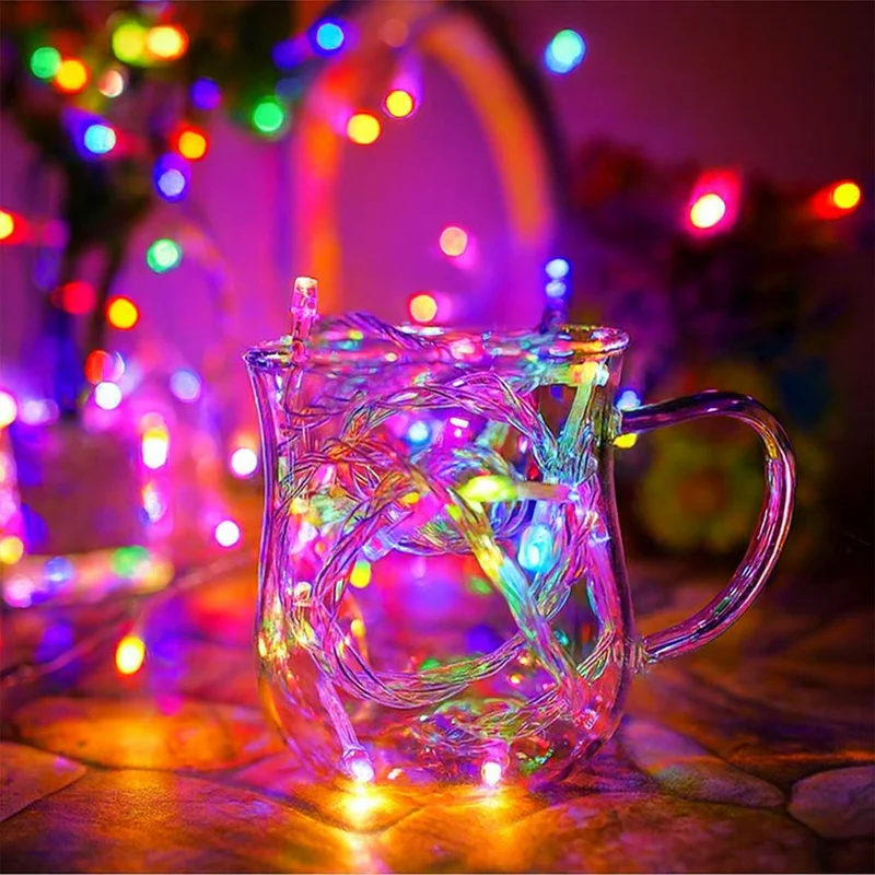 Lexi Lighting Battery Operated 400 LED String Light Clear Cable - Multicolour