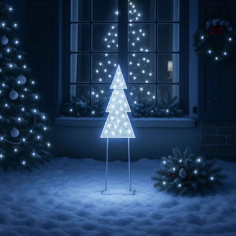 Lexi Lighting 2D Mesh Christmas Tree with twinkle LED - White - Small