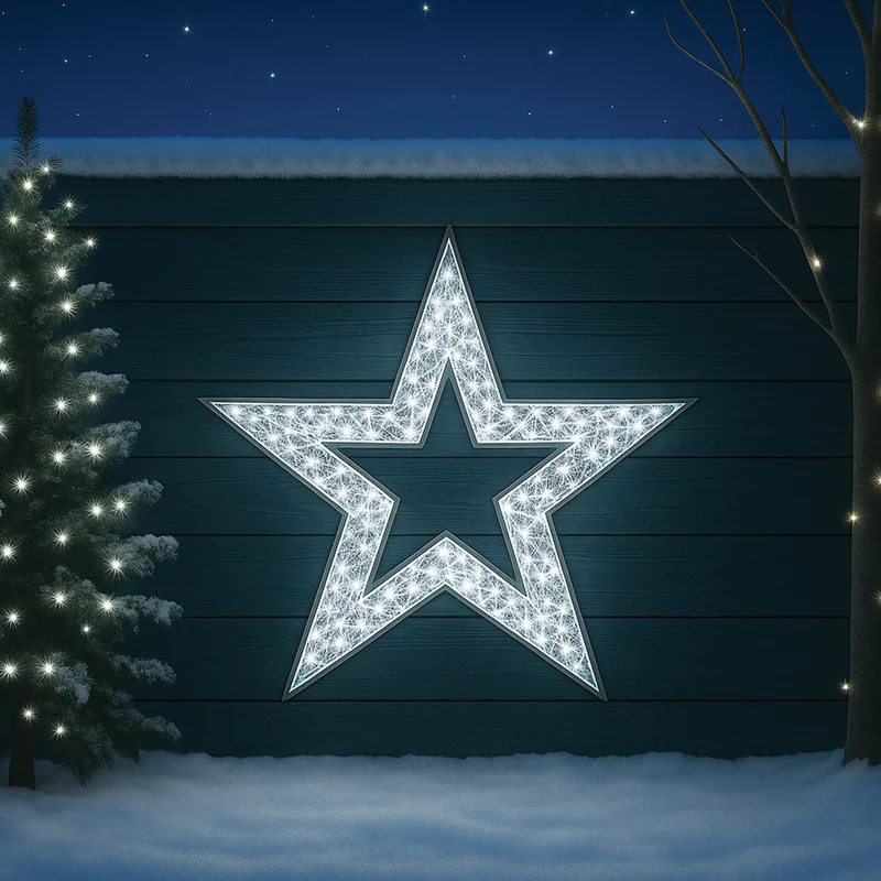 Lexi Lighting 2D 1.2M Mesh Star with twinkle LED - White