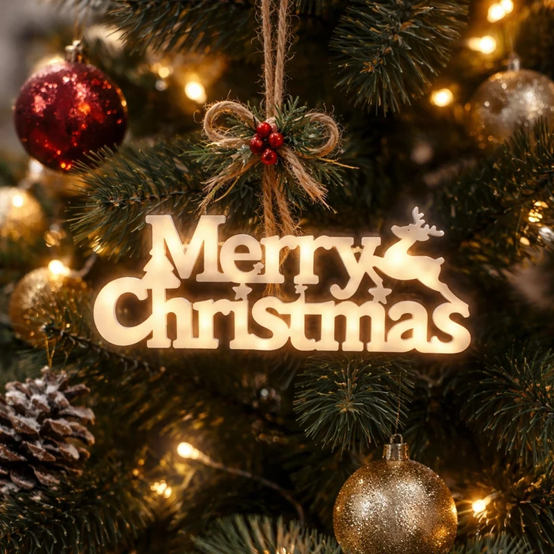 Lexi Lighting Battery Operated Merry Christmas Sign - Warm White