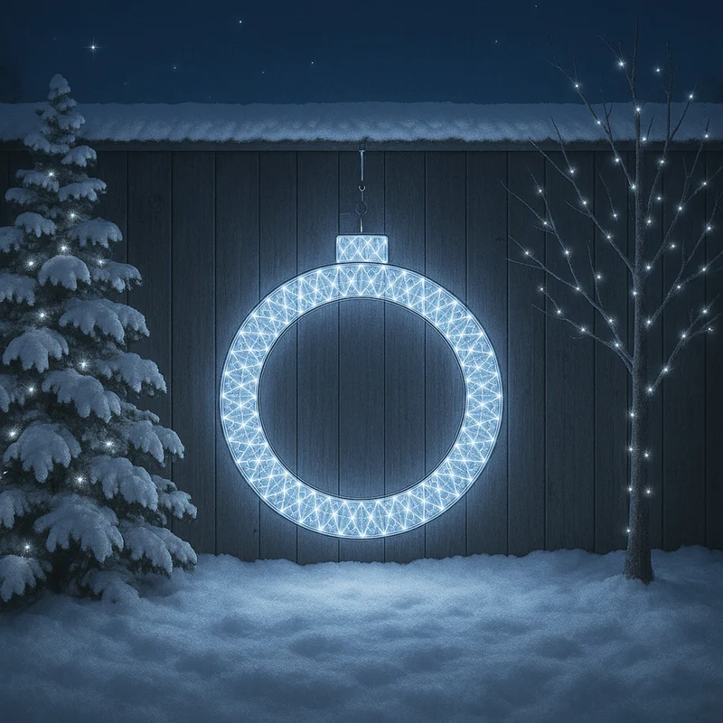Lexi Lighting 2D 1.2M Mesh Christmas Bauble Ring with twinkle LED - White