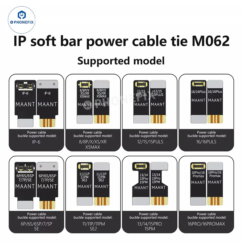 Connecteur de câble d'alimentation et boucle de batterie pour iPhone 6-16 Pro Max