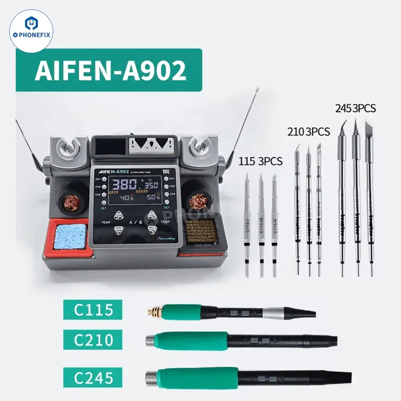 Station de soudage double AIFEN A902 Pro C210 C245 C115 Outil de soudage