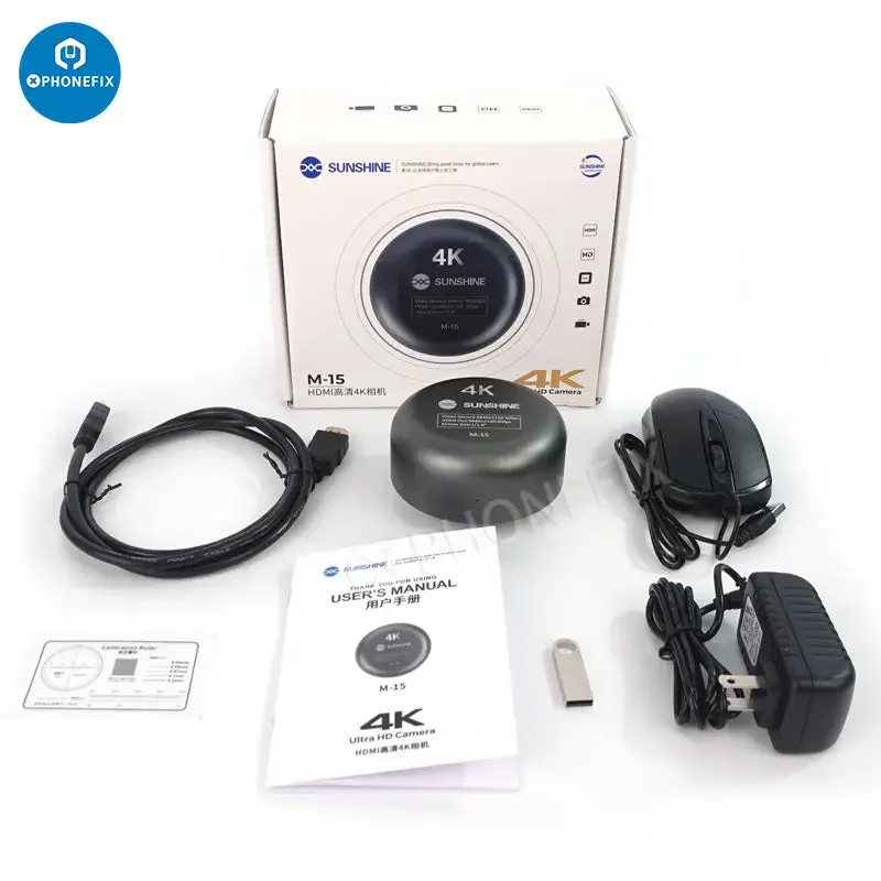 Caméra SUNSHINE M-15 HDMI 60 ips 4K pour microscope trinoculaire