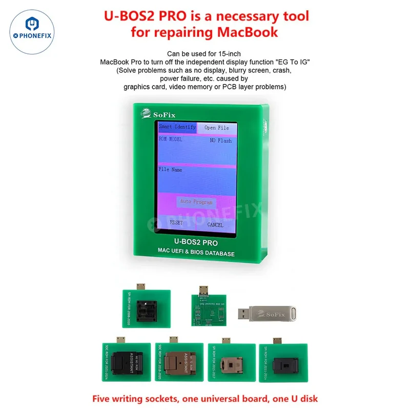 U-BOS2 PRO Data Assistant pour la réparation de la base de données BIOS UEFI des MacBook