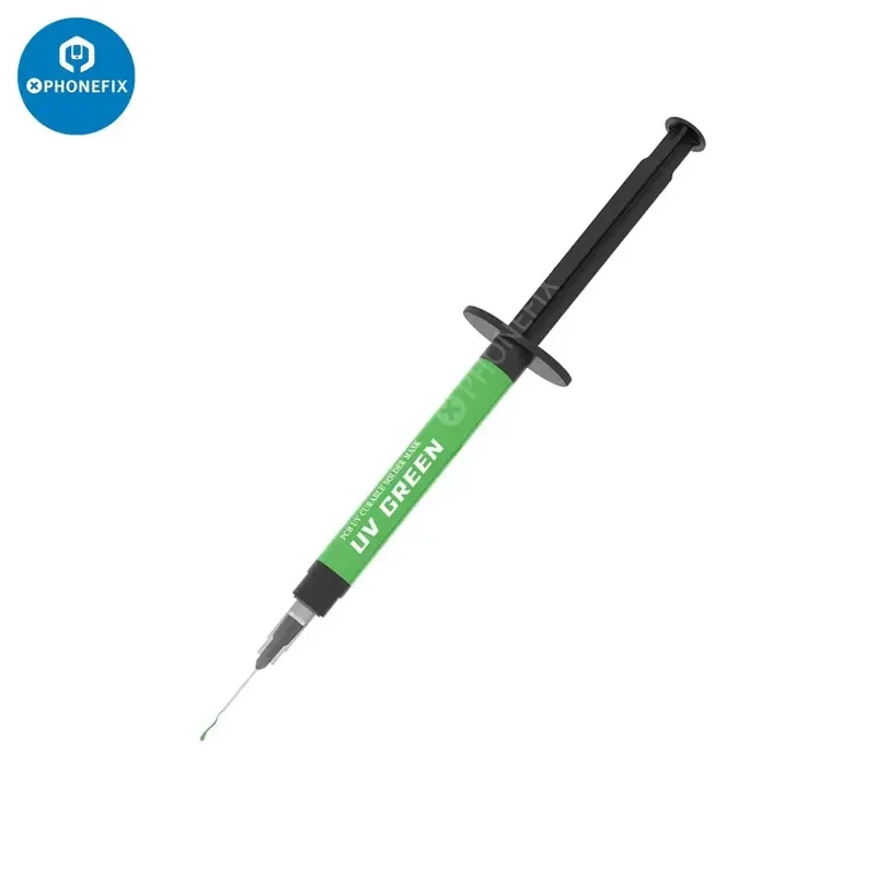 Masque de soudure durcissable aux UV 2UUL, pâte noire verte avec aiguille de 0.6 mm