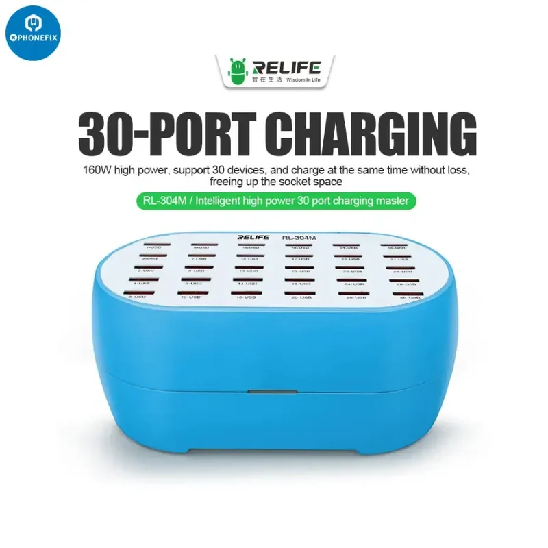Chargeur Lightning intelligent RL-304M 160 W 30 ports USB