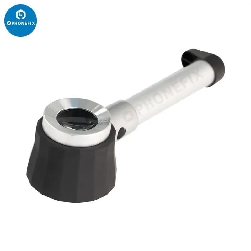 Loupe portative 45X avec éclairage et échelle, loupe pliante