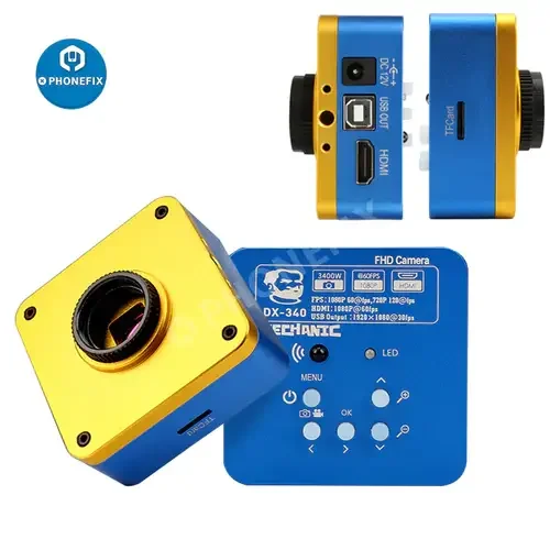 Caméra de microscope industriel HDMI 4K pour mécanicien, micro-soudure et réparation