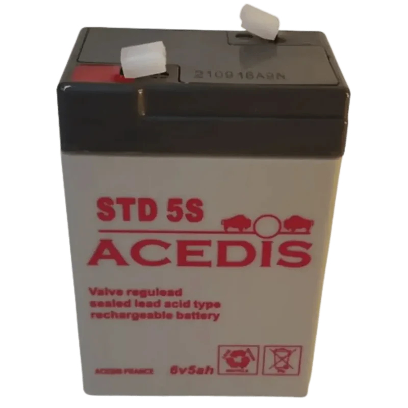 Batterie Plomb AGM ACEDIS STD5S 6V 5Ah Faston 4.75mm