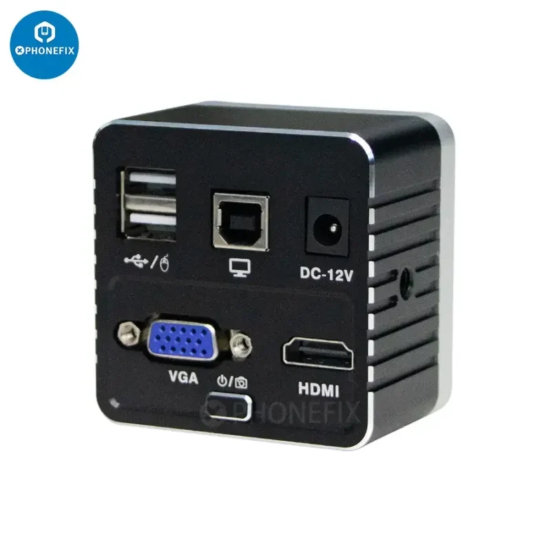 Kit de caméra industrielle pour microscope avec stockage sur disque U HDMI VGA et objectif 130X