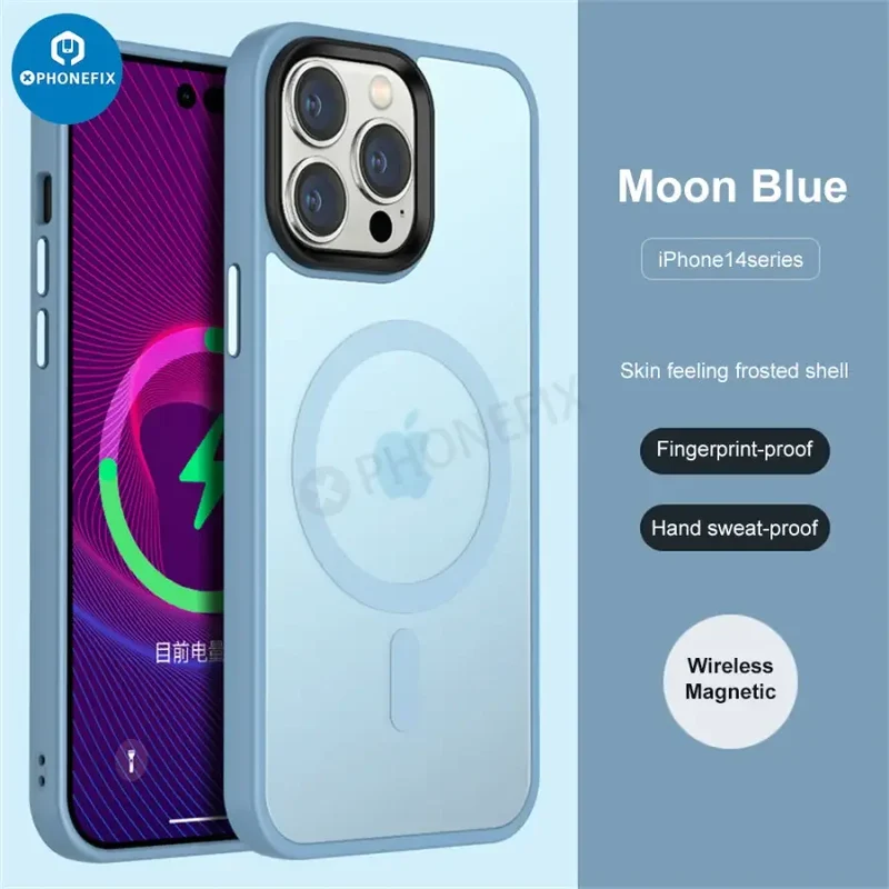 Coque en silicone avec MagSafe pour iPhone 12, 13, 14 et 15 Pro Max
