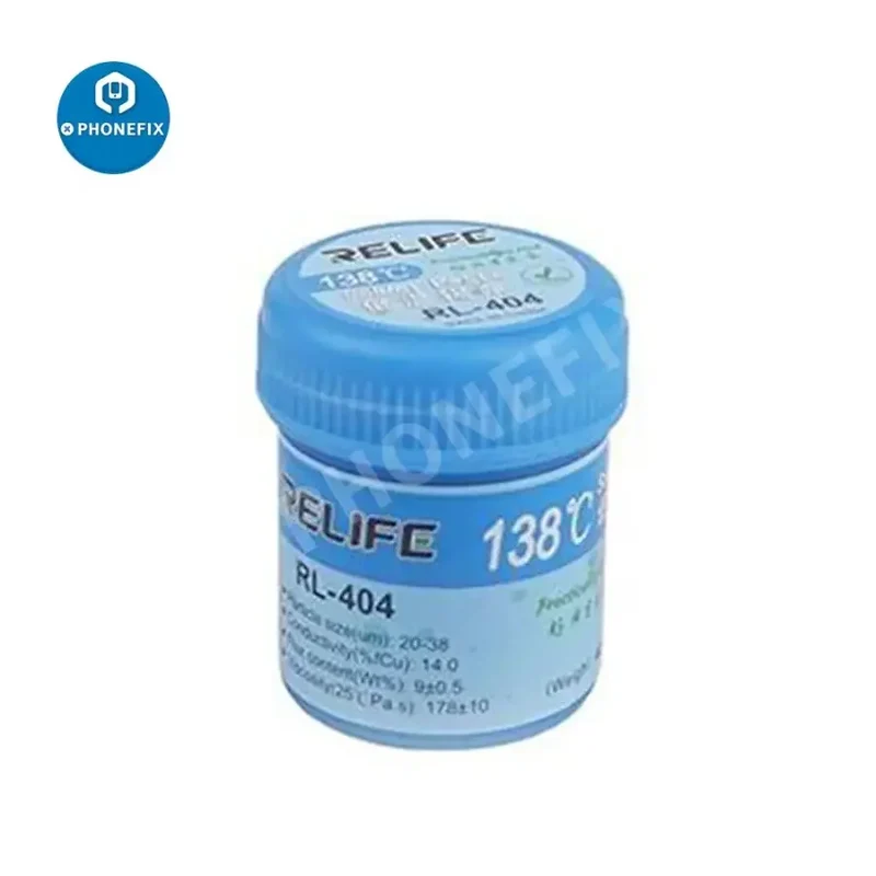 Pâte de flux de soudure sans plomb basse température 404 °C RELIFE RL-138