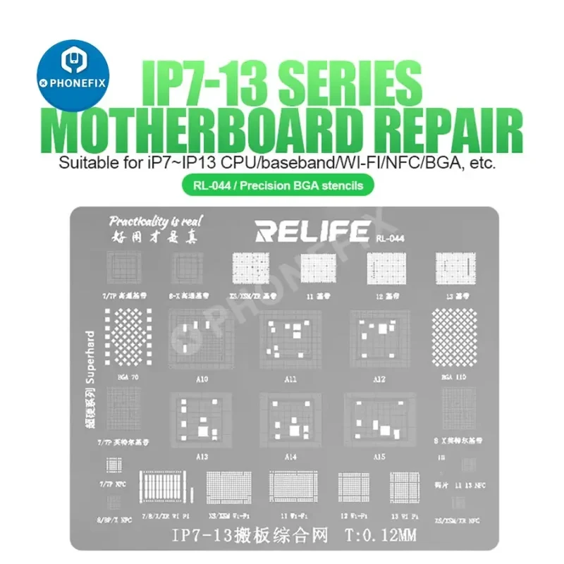 Pochoir de reballage BGA de précision RELIFE RL-044 pour iPhone 7-13 Pro Max