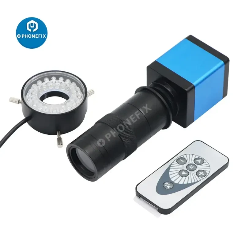 Caméra HDMI VGA 13MP, objectif 130X, éclairage 40 LED pour le soudage de circuits imprimés