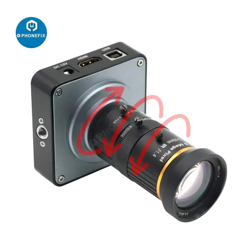 Caméra 38 MP HDMI USB 60 ips, objectif 5.0-50 mm F1.4, caméra industrielle en direct