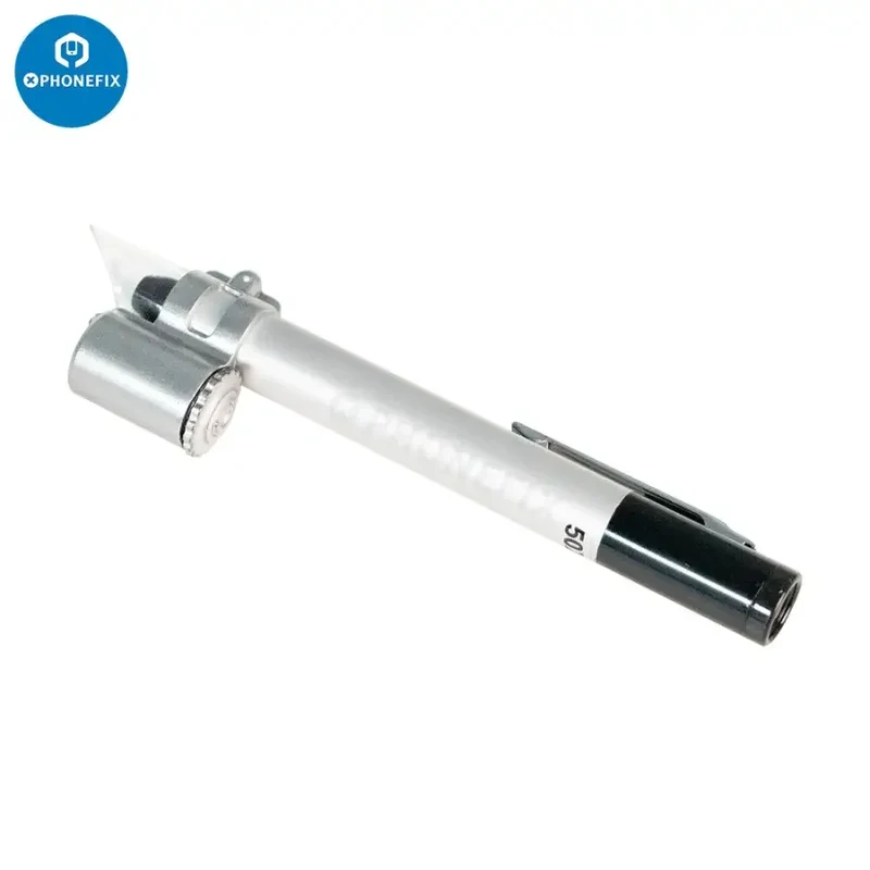 Loupe de poche style stylo 50X avec microscope éclairé