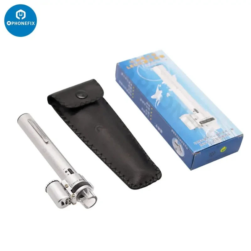 Loupe de poche LED 100X pour microscope