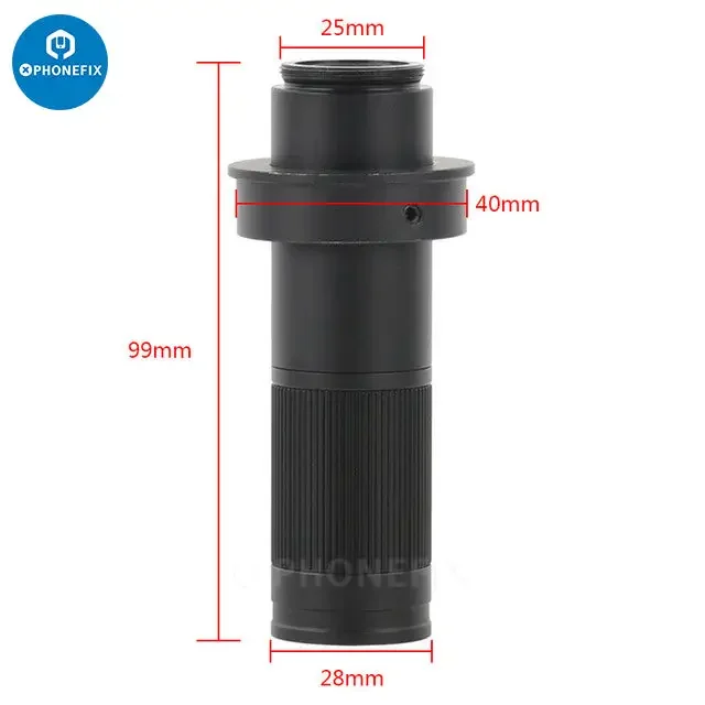 Objectif monoculaire continu à monture CS C à profondeur de champ importante 90X-240X