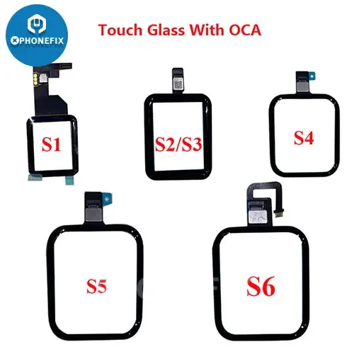 Vitre tactile avec OCA pour Apple Watch S1-S6 38-44 mm
