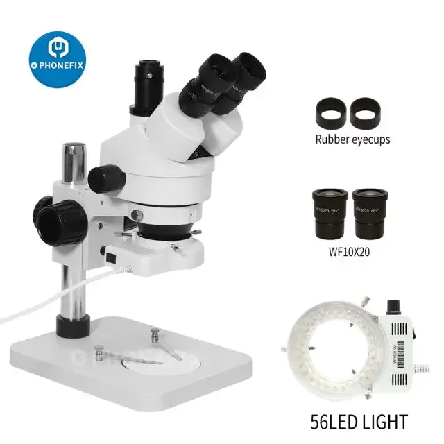 Microscope trinoculaire stéréo à zoom 3.5X-180X pour l'inspection des circuits imprimés