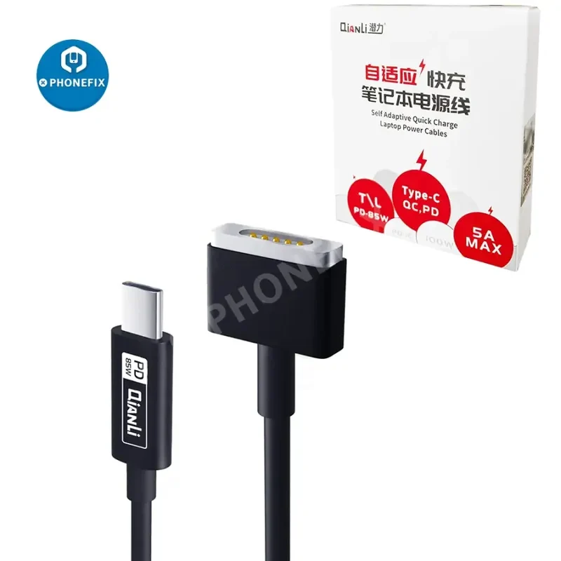 Câble de charge rapide adaptatif Qianli 1 m, connecteur TYPE-C vers T