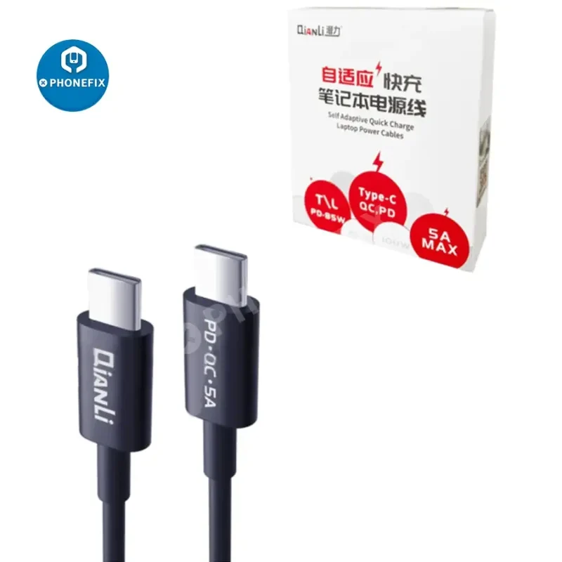 Câble de charge rapide adaptatif Qianli, connecteur TYPE-C vers TYPE-C
