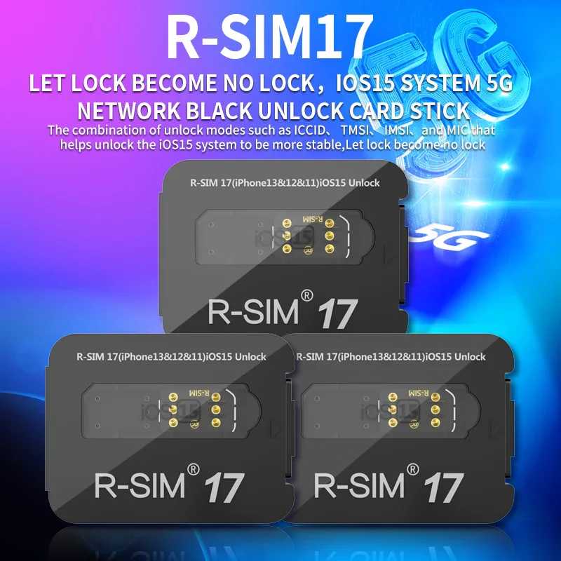 Carte de déverrouillage R-SIM 17 iOS15 pour iPhone 6-13 Pro Max