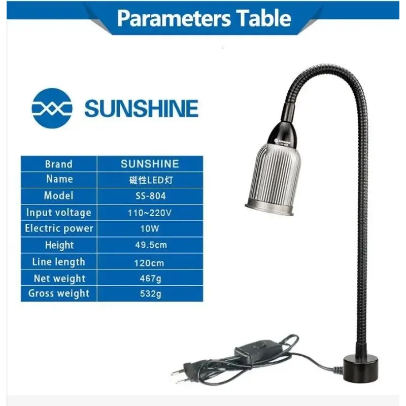 Lampe LED magnétique SS804, abat-jour universel en aluminium pour réparation