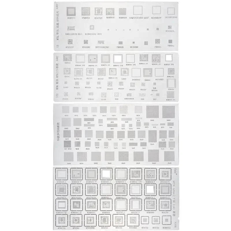 Pochoir BGA universel pour puces de reballage de circuits intégrés Samsung, Huawei, iPad, Power IC, 4 pièces/paquet