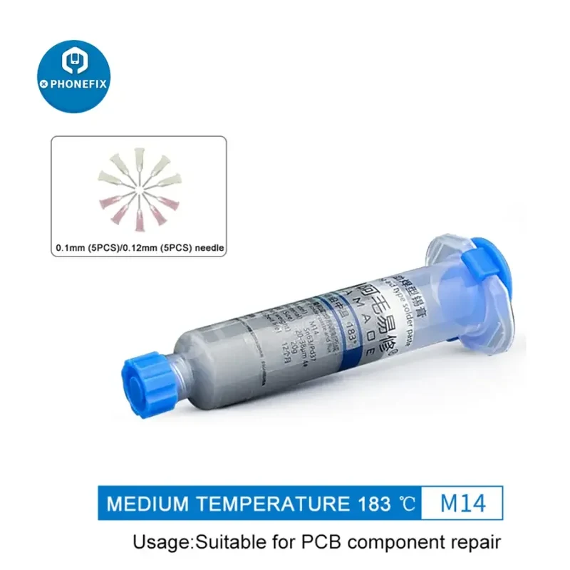 Pâte à souder AMAOE M14 M15 138 183 degrés Seringue Flux d'étain