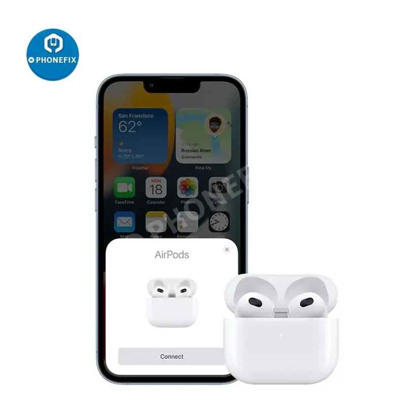 Casque Bluetooth sans fil avec étui de chargement pour Apple Airpods