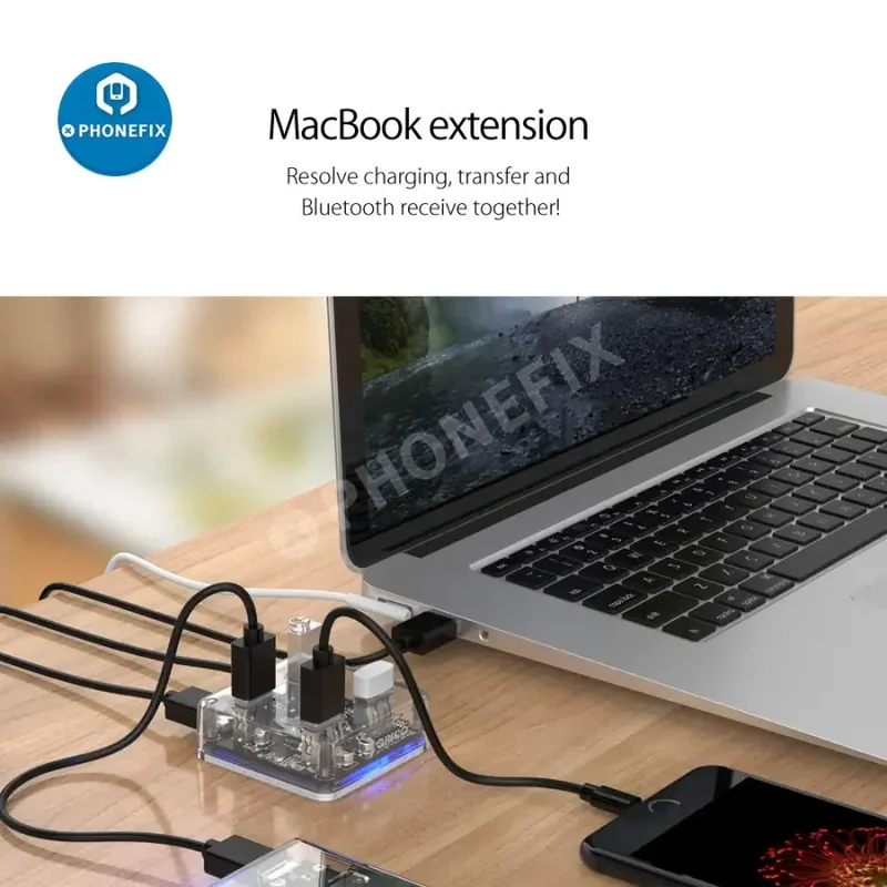Orico MH4U-U3 Hub USB 4 transparent 3.0 ports avec répartiteur et concentrateur de charge