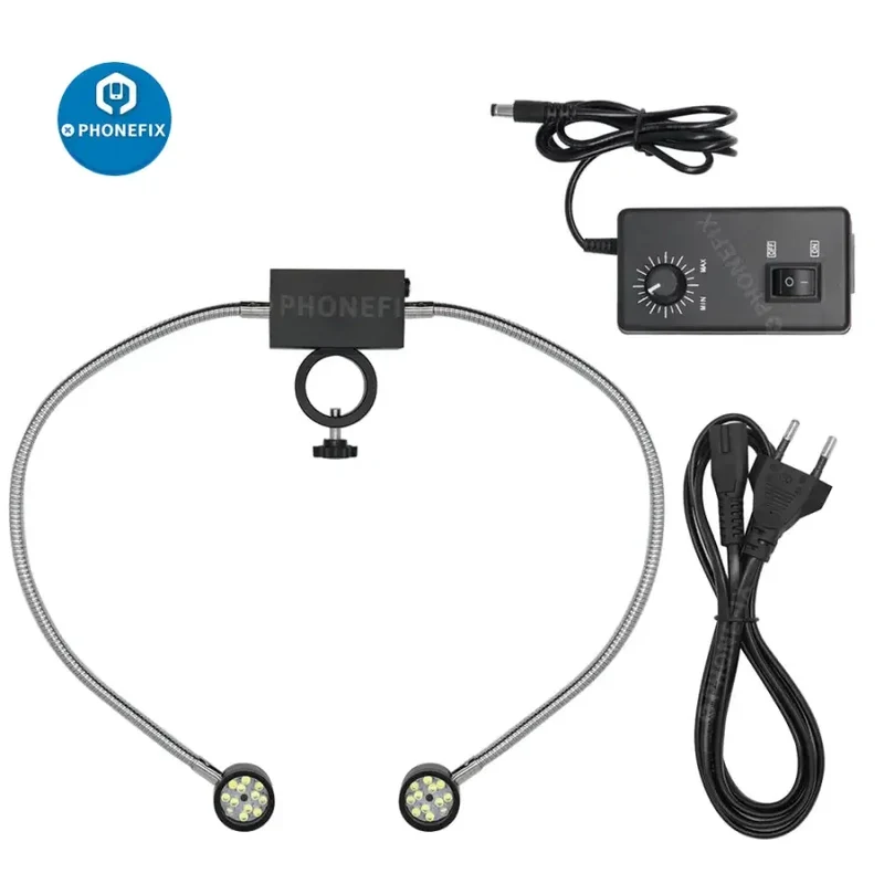 Lampe d'éclairage latérale à anneau LED réglable pour microscope stéréo