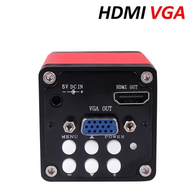 Caméra de microscope industriel 13 MP HDMI VGA, objectif à monture C, lampe annulaire