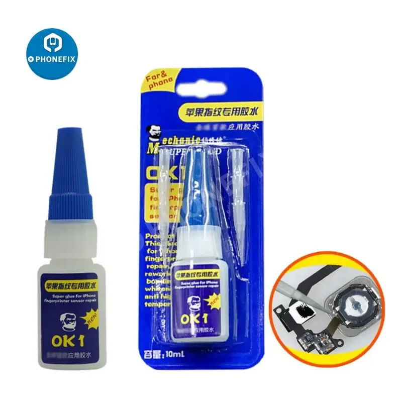 Colle Super Glue OK10 1 ml pour réparation et entretien du capteur d'empreintes digitales de l'iPhone
