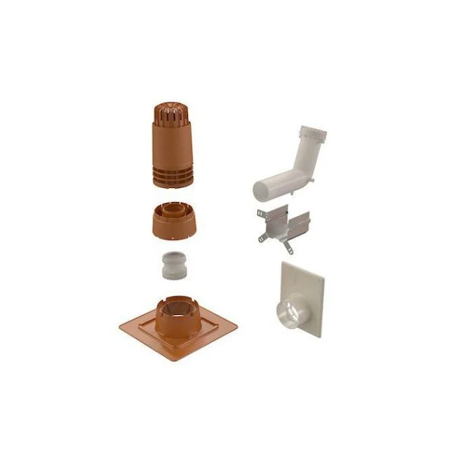 Kit Renolux Ø80 ocre pour tubage et sortie de toit chaudière condensation