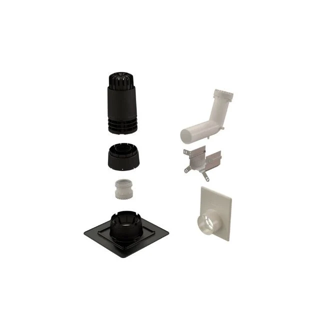 Kit Renolux Ø80 noir pour tubage et sortie de toit chaudière condensation