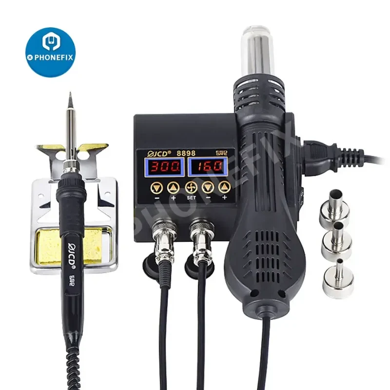 Station de soudage à air chaud 8898 en 2 JCD-1 pour la réparation de circuits imprimés BGA