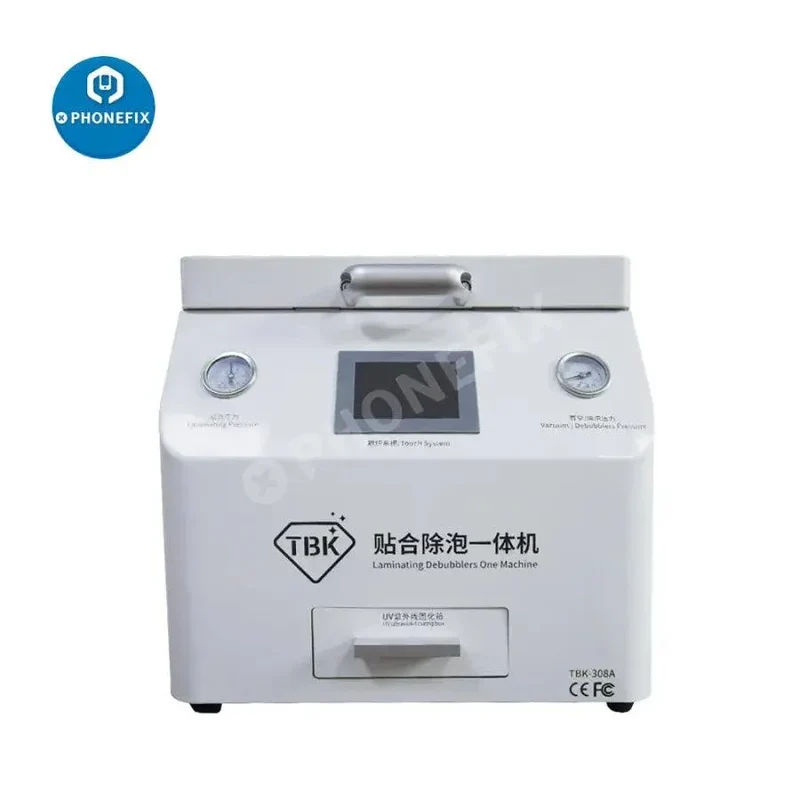 Machine intégrée de plastification sous vide OCA, de démoussage et de séchage UV TBK-308A