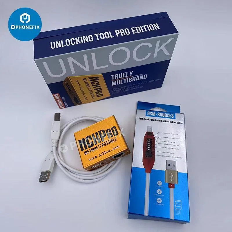 Outil de déverrouillage flash NCK Pro Box pour Samsung et Huawei + 16 câbles