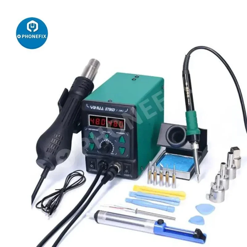 Station de retouche BGA YIHUA 8786D, fer à souder, pistolet à air chaud pour réparation de téléphones