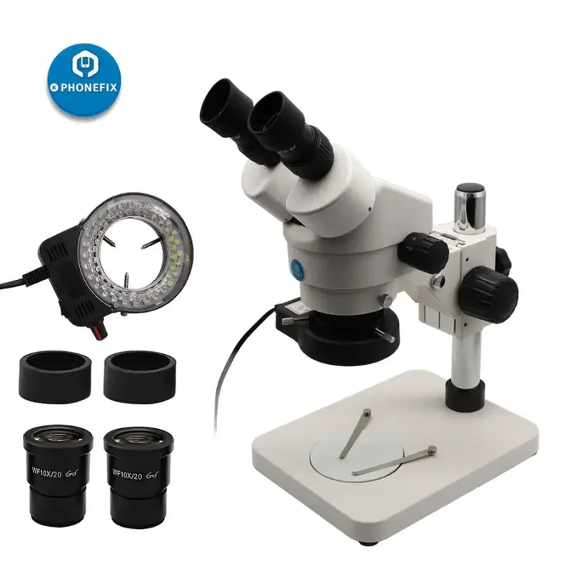 Microscope stéréo binoculaire 7-45X, outil de soudage pour la réparation de circuits imprimés de téléphones