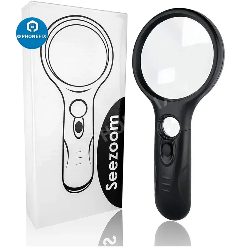 Loupe éclairée SeeZoom 3X 45X pour la lecture, la soudure et l'identification des bijoux