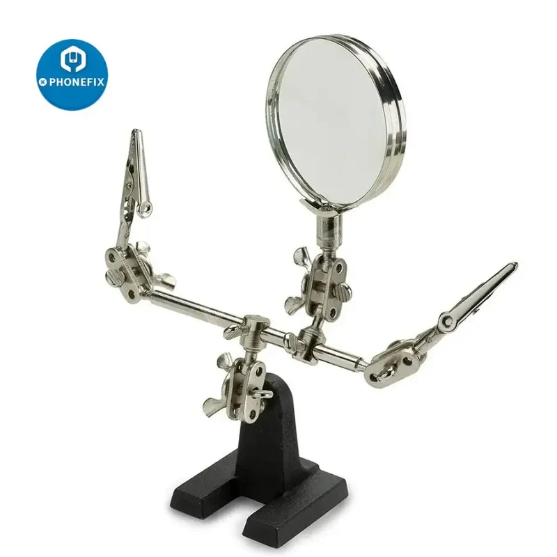 Support réglable et doubles clips avec loupe pour outil de soudage