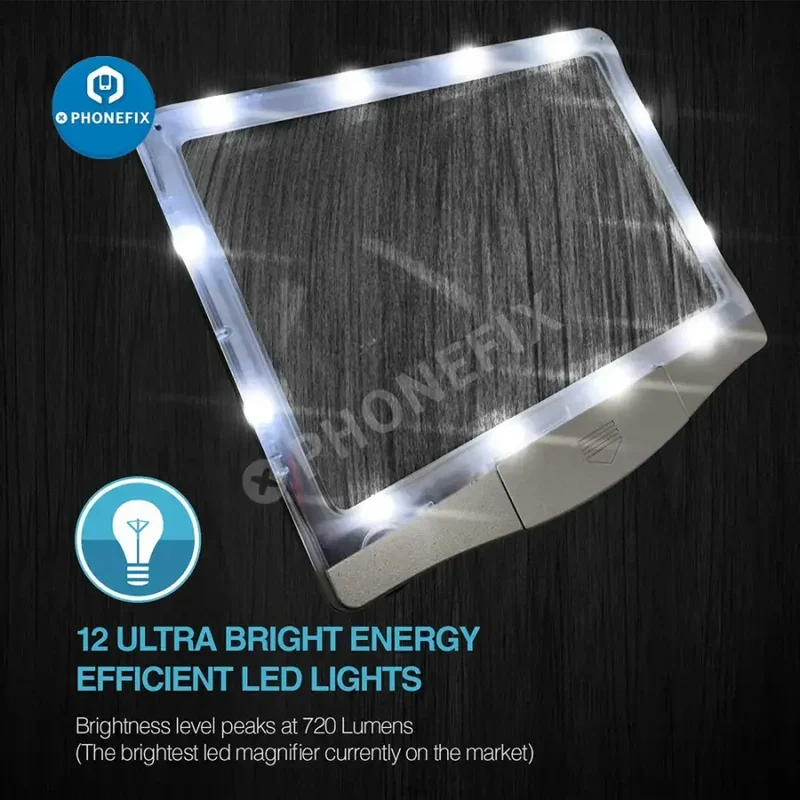 Loupe LED ultra-lumineuse 3X avec éclairage pour lecture et soudage